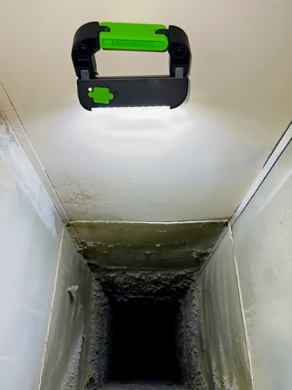 Inside a ventilation shaft